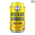 Health-Ade Ginger-Lemon Kombucha Organic Drink 12-Pack (11.5 Fl Oz Cans) - Fermented Tea with Probiotics Detoxifying Acids Supports Gut Health - Non-GMO Vegan Gluten-Free