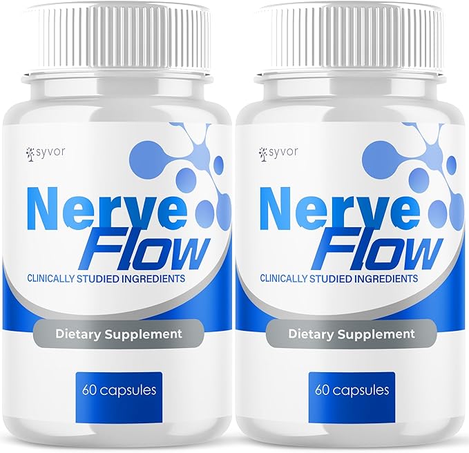 (2 Pack) Nerve Flow Capsules Official Nerve Flow Pills Made with All Natural Ingredients Maximum Strength NerveFlow Sciatic Support Supplement with Advanced Vitamins for Women &amp Men (120 Capsule