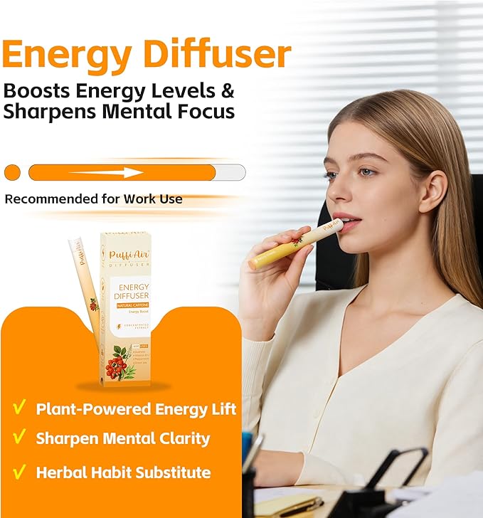 Herbal Diffuser Duo Sleep and Energy Diffuser with Extracts of Melatonin &amp Natural Caffeine 100% Natural Swap Work &amp Rest Duo 600 Uses Each