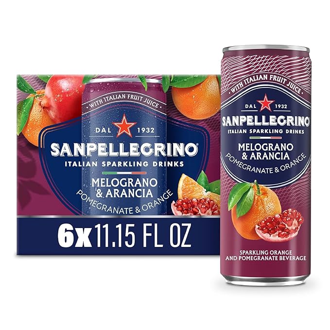 San Pellegrino Sparkling Fruit Beverages Variety Pack 11.15 fl oz Cans – 24 Pack – Blood Orange Lemon Prickly Pear &amp Pomegranate Orange – Refreshing Italian Sparkling Drinks