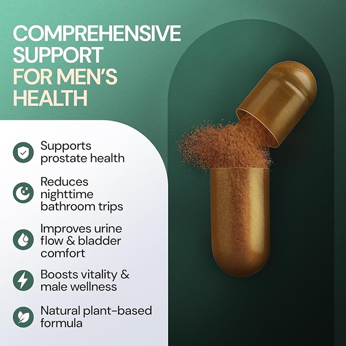 Saw Palmetto for Men - Prostate Health &amp Urinary Support - Stinging Nettle Ashwagandha Lycopene - Support Healthy Bladder Flow &amp Prostate Function - 60 Capsules