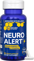 NATURAL STACKS NeuroAlert - 200mg Paraxanthine Energy Supplement - Caffeine Free Focus w/ 500mg L-Tyrosine &amp 100mg L-Theanine - 10mg NADH for Cellular Energy Support - 60 Paraxanthine Capsules
