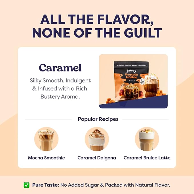 Caramel Protein Iced Coffee - Premium Whey Protein &amp Instant Iced Coffees - 100% Natural Cold Brew - Zero Artificial Flavors &amp Sweeteners 80 mg Caffeine Per Serving No Added Sugar 20 Servin