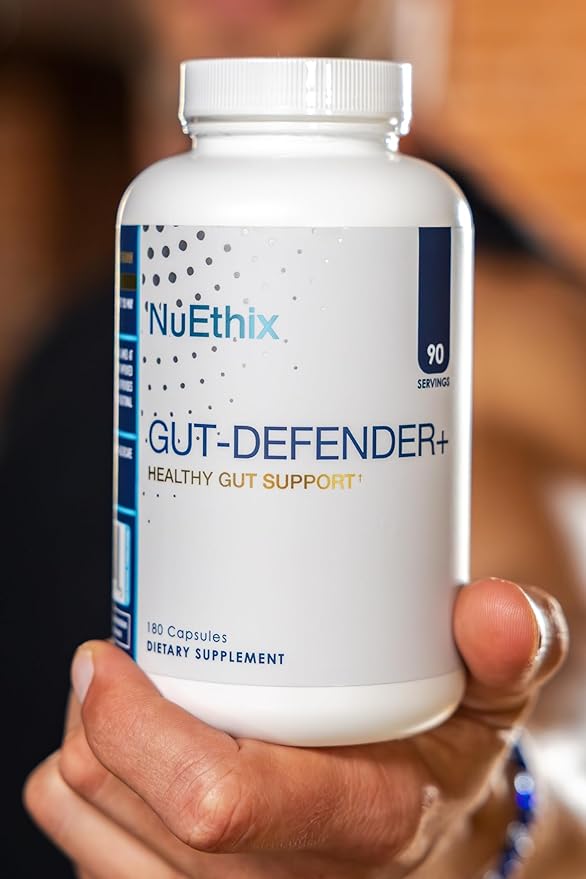 NuEthix Formulations Gut Defender+ Microbiome Balance Dietary Supplement 180 Capsules 90 Servings