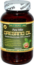 Wild Oregano Oil Capsules - 120 Liquid Veggie Softgels - Pure Standardized Wild Oregano Leaf Extract offers 70% Carvacrol (32 mg) for Immune System Health - Non GMO Vegan Gluten Free