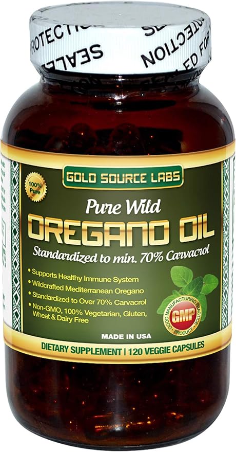 Wild Oregano Oil Capsules - 120 Liquid Veggie Softgels - Pure Standardized Wild Oregano Leaf Extract offers 70% Carvacrol (32 mg) for Immune System Health - Non GMO Vegan Gluten Free