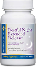 Dr. Whitaker Restful Night Extended Release Melatonin Sleep Aid Helps You Fall Asleep and Stay Asleep Longer with Dual-Layer Extended Release Technology 30 Tablets (30-Day Supply)