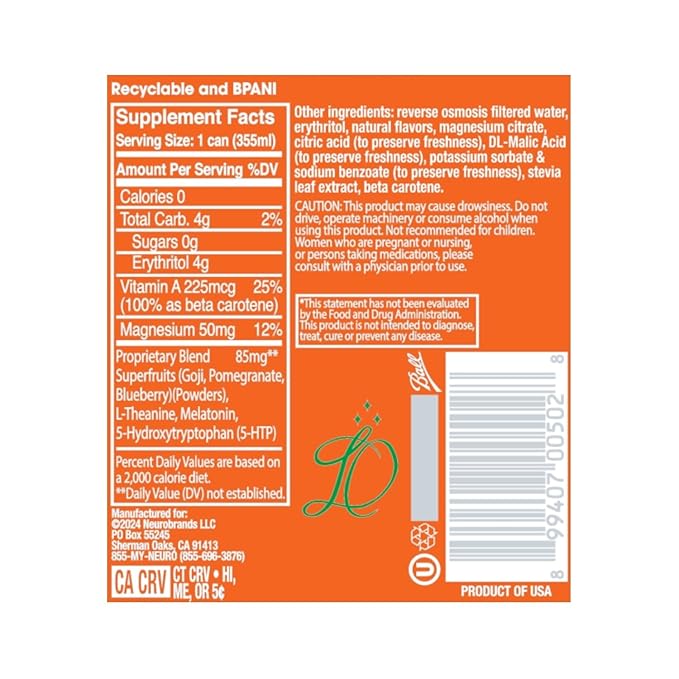 Neuro Sleep Mellow Mango 12 Fl Oz Can (Pack of 12)