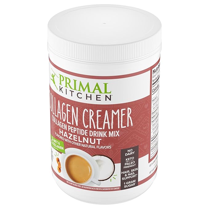 Primal Kitchen Hazelnut Collagen Creamer Powder Collagen Peptide Drink Mix with MCT Oil10.34 Ounces