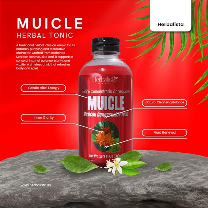 Premium Viral Muicle Tonic (Mexican Honeysuckle) 16.9 fl oz (500ml) - Concentraded Bitter Tonic 1 Tbsp = 3 Cups of Sangre de Cristo Tea- Tonico Herbal - Herbal Fitness Natural Traditional