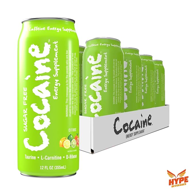 Hype Beverages Official 280mg Caffeine Energy Drink Sparkling Citrus Sugar Free - Energy Boost with Healthy Energy Drinks with Vitamin C B6 B12 &amp Antioxidants (12 Fl Oz Pack of 12)