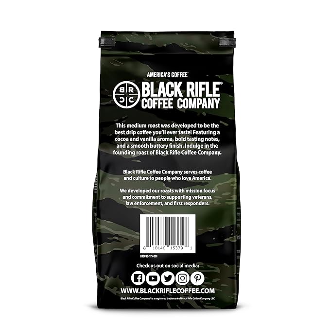 Black Rifle Coffee Company Light Medium Dark Roast Ground Coffee Variety 3 Pack 18 OZ Bag