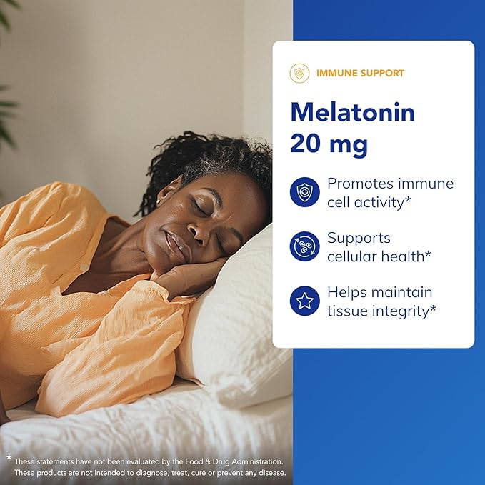Pure Encapsulations Melatonin 20 mg - Not Intended for Sleep Support - for Immune System &amp Healthy Cells - 99.5% Purity Melatonin - Gluten Free &amp Non-GMO - 180 Capsules