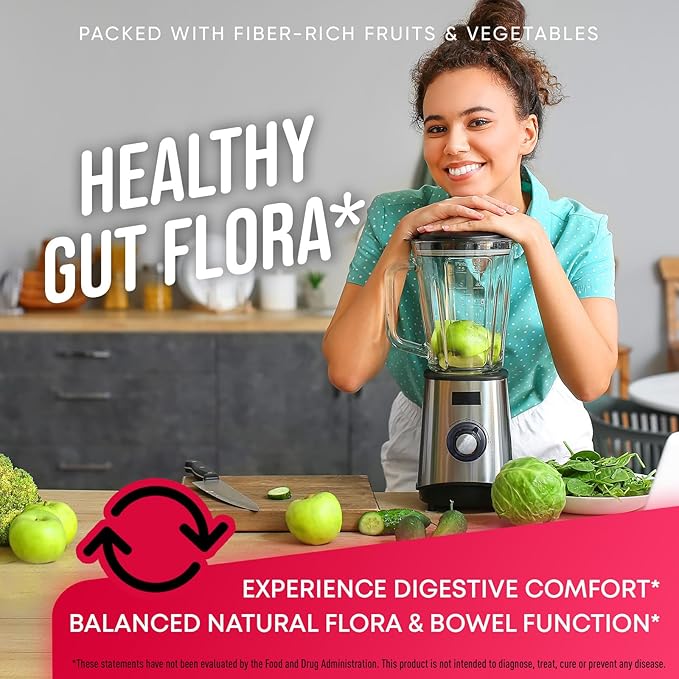 Fruits and Veggies Supplement - High Fiber Supplement for Immunity Gut &amp Energy - Super Reds &amp Super Greens Supplements with Marshmallow Root - 240 Reds and Super Greens Powder Superfood Caps