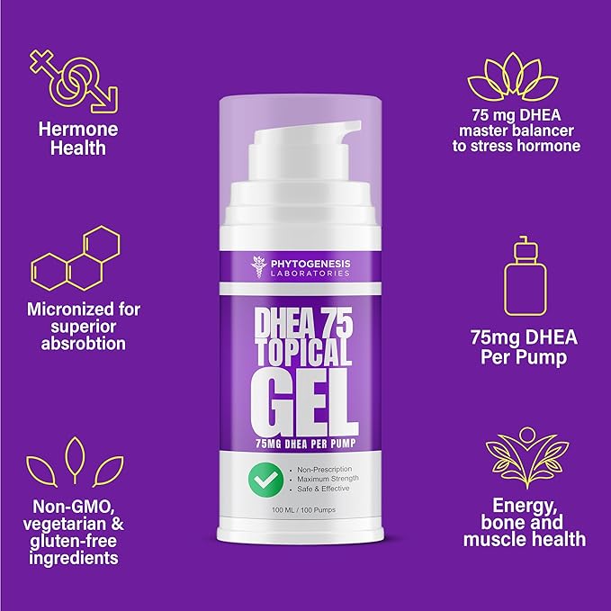 DHEA 75 – 75mg DHEA Per Pump – Promotes Healthy Aging Healthy Mood Immune Support Balanced Levels and Overall Health – One Month Supply (2)