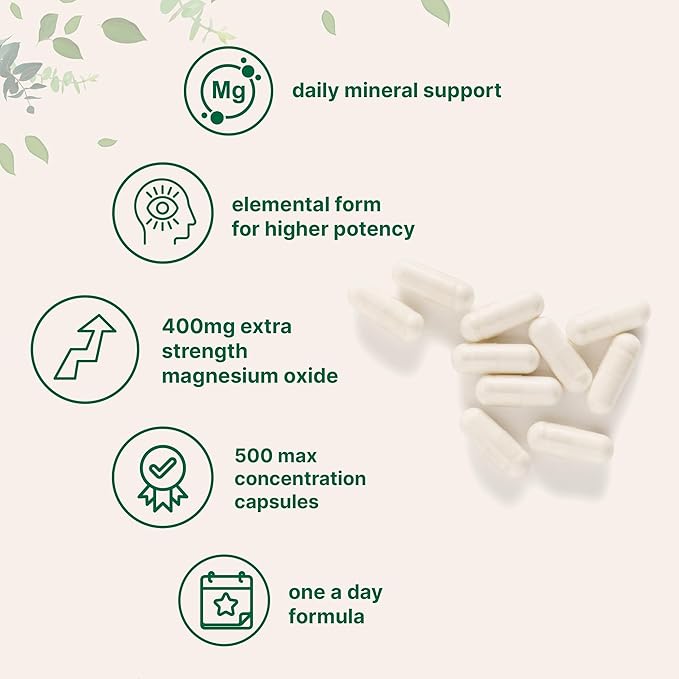 Micro Ingredients Multi Collagen Protein Powder 16oz &amp Magnesium Oxide 400mg Bundle Pack | Grass-Fed Collagen Peptides | Elemental Form for Max Concentration