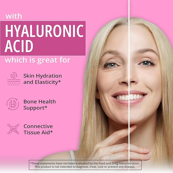 Vegan Collagen Builder w/ Hyaluronic Acid – Hair Skin and Nails Vitamins for Youthful Glow | Keratin &amp Elastin Booster | Bones Cartilage Tendons | Vitamin A L-Lysine | Vegetarian | Non-GMO 60