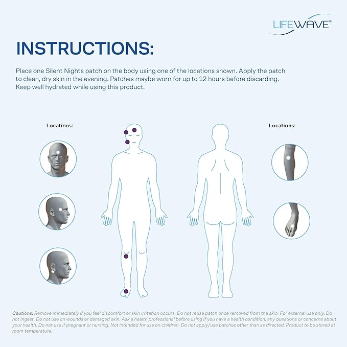 LifeWave Silent Nights Patches - Patented Form of Phototherapy - A Healthy Sleep Enhancer - 30 Patches in Sleeve - No Drugs or stimulants
