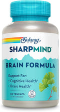 SOLARAY SharpMind Brain Support Formula - Nootropic Brain Supplements - Cognitive and Brain Health Support with Ginkgo Biloba - 60-Day Guarantee 60 Servings 60 VegCaps