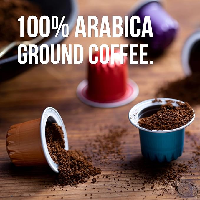 Jewel Coffee Specialty Coffee Pods - Lightning Bolt Blend 100% Arabica Coffee Intensity 11 Dark Roast Compatible with Original Nespresso Machines 100 Count (10 Boxes of 10 Espresso Pods)