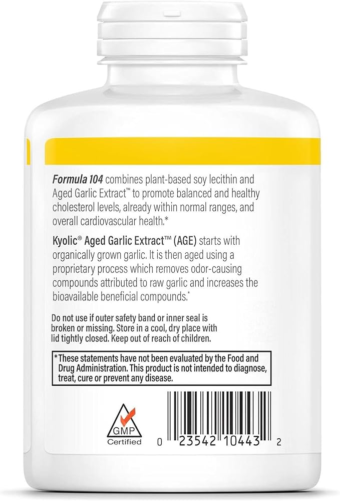Kyolic Aged Garlic Extract Formula 104 Cholesterol Health* 300 Capsules
