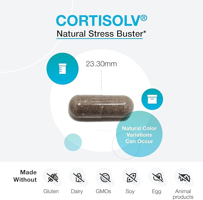 XYMOGEN Cortisolv Cortisol Supplement - Ashwagandha Supplement with L Theanine to Support Healthy Cortisol Levels Energy Relaxation and Mental Clarity (60 Capsules)