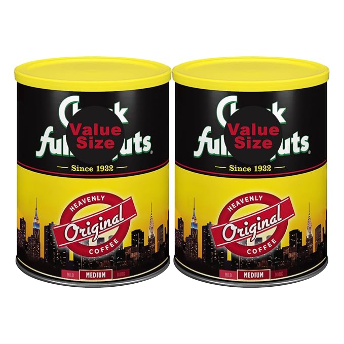 Chocks full oNut Heavenly Ground Coffee Original Blend 42 oz (Pack of 2) – Smooth Medium Roast with Notes of Caramel Velvety Finish Rich Aroma Arabica Coffee Fresh Resealable Bag