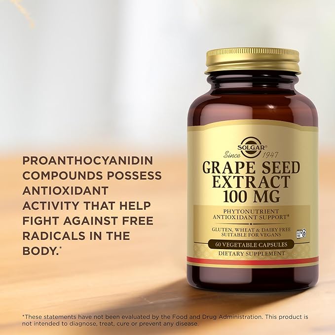 Grape Seed Extract 100mg Solgar 60 VCaps