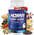 Hornygoatweed for Men 12 In 1 Horny Goat Weed Male Enhancing Supplement with 1500mg Horny goat weed 500mg Maca Root Ginseng Tongkat Ali Ginger for Stamina &amp Energy Max Strength - 60 Tablets