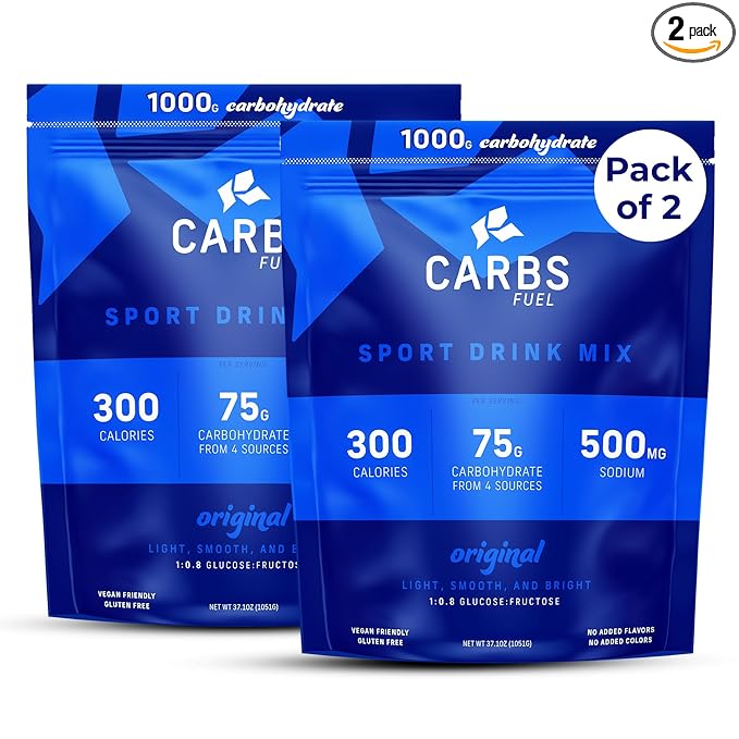 Original 1000g Sport Drink Powder - Pack of 2 | 75g Carbs 300 Calories 500mg Sodium Per Serving | No Preservatives High Carb Hydration Powder Mix | Light &amp Refreshing Flavor