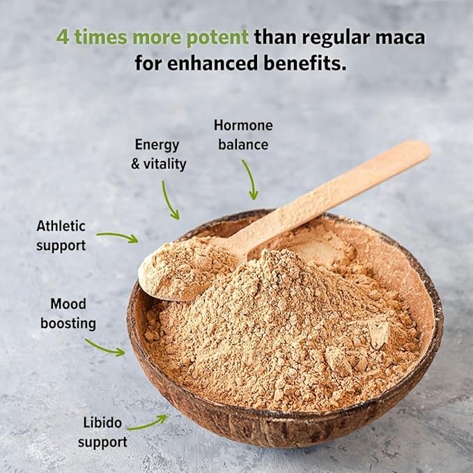 Sunfood Organic Maca Extreme - Maca Root Powder Maca Powder Organic Maca Supplement for Men &amp Women with Adaptogens Peruvian Raw Vegan Premium Maca Powder - 8 Oz Bag