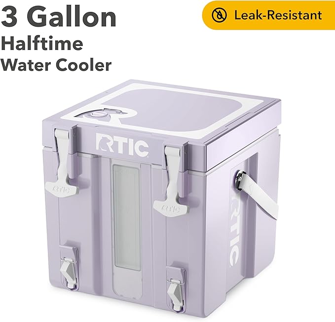 RTIC Halftime Water Cooler Portable Carrier Container Drink Beverage Dispenser Stackable with 2 Taps Bottleless BPA-Free for Sports Camping BBQ Parties Picnic &amp More Dusty Lilac
