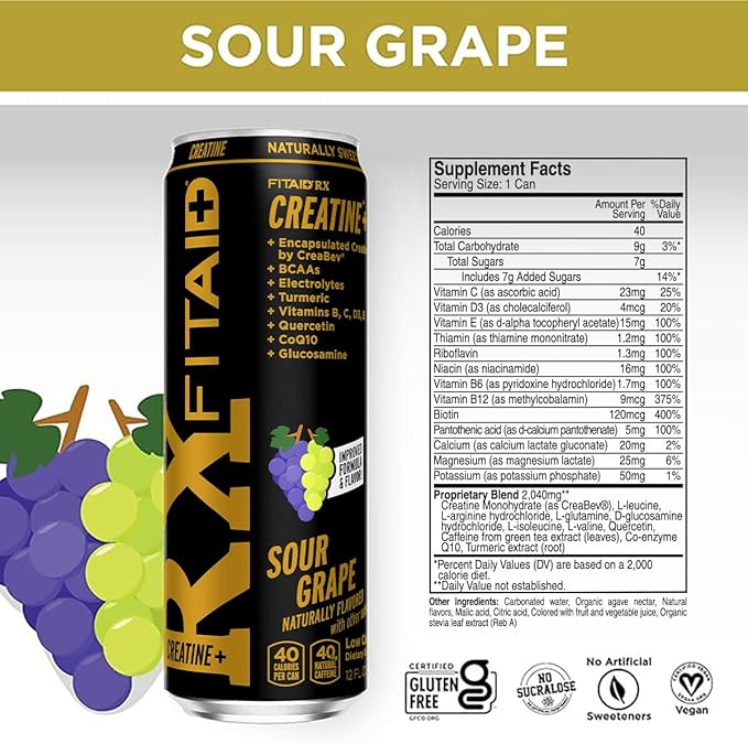 FITAID Post-Workout Recovery Drink Variety Sampler Pack Mix of Creatine Caffeine Free and Zero Sugar FITAID Drinks Nautrally Sweetened 100% Clean Vegan Keto-Friendly 4 Flavors (Pack of 24)