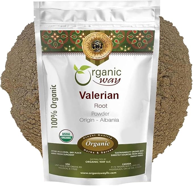 Organic Way Valerian Root Powder | European Wild-Harvest | Organic &amp Kosher Certified | Vegan Non GMO &amp Gluten Free | USDA Certified | Origin - Albania 16 Ounce (Pack of 1)