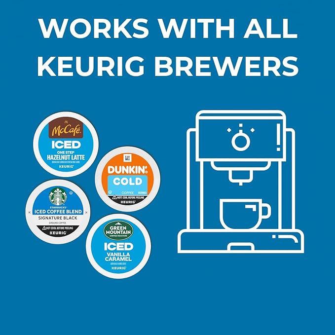 30-Count Cold Brew&amp Iced Coffee K-Cup Pods Variety Pack: Starbucks Mcdonalds Dunkin Green Mountain Donut Shop - Signature Black Vanilla Hazelnut LatteMocha Frappe Caramel Coffee with Recip