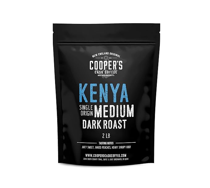 Kenya AA Medium-Dark Roast Coffee Beans Single Origin Whole Bean or Ground Coffee Gourmet Coffee - 2lb Bag