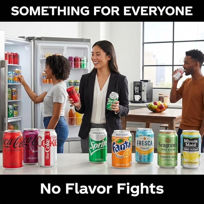 Zero Sugar &amp Diet Soda Variety Pack 18PK – 9 Flavor Mix Including Coca-Cola Zero Diet Coke Sprite Zero Fanta Orange Zero Fresca &amp More – 12 oz Cans Beverage Sampler for Parties Office Ho
