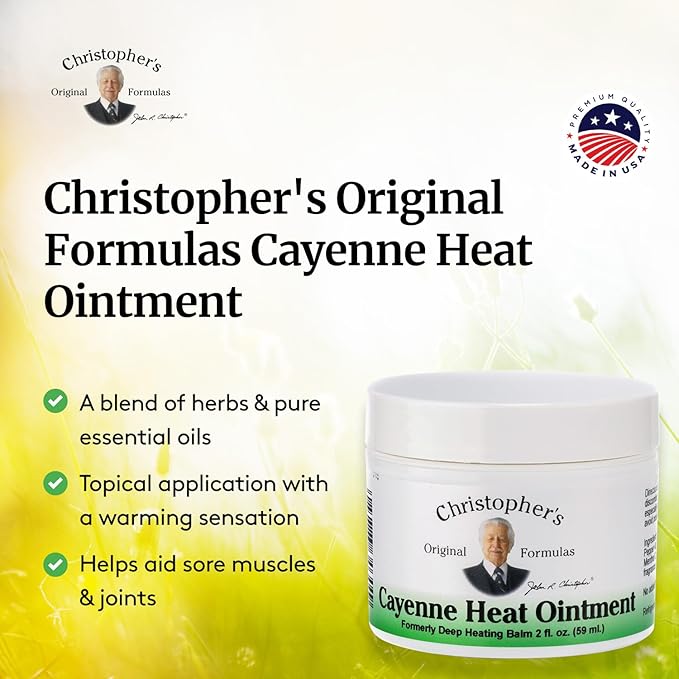 Christopher's Original Formulas Cayenne Heat Ointment Warming Herbal Topical for Discomfort &amp Circulation 2 fl oz