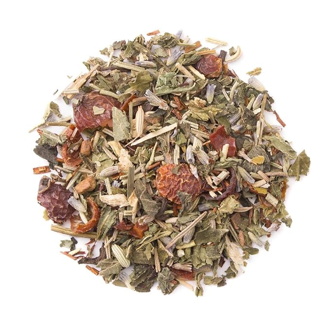 Heavenly Tea Leaves Organic Ginger Jazz Bulk Loose Leaf Tea and Herb Blend 1 Lb. (Approx. 200 Servings) - Delicious Hot or Iced Blend of Licorice Cinnamon Rosemary Soothing Herbal Tisane