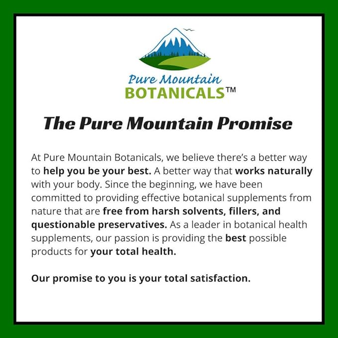 Pure Mountain Botanicals Bilberry Extract Supplement Vegan Kosher Capsules with 250mg Organic Bilberry Leaf &amp 50mg Potent Extract of Billberries