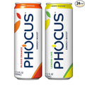 Phocus Energy Boost Blood Orange &amp Lemon Lime Bundle | 11.5 Fl oz (Pack of 24) | No Sugar | 75mg Caffeine + L-Theanine | 0 Calories