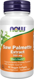 NOW Supplements Saw Palmetto Extract 320 mg with Pumpkin Seed Oil Men's Health* 90 Veg Softgels