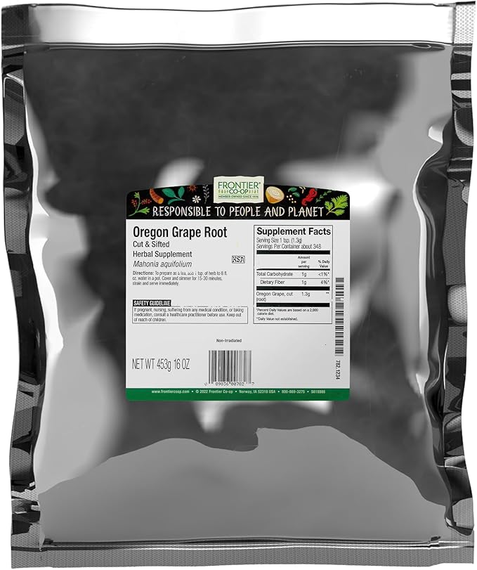Frontier Co-op Oregon Grape Root Cut and Sifted Kosher | 16 Ounce (Pack of 1)