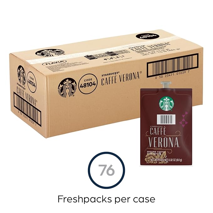 Starbucks Caffé Verona Dark Roast Coffee Fresh Pack for Flavia Brewers (Pack of 76 Fresh Packs)