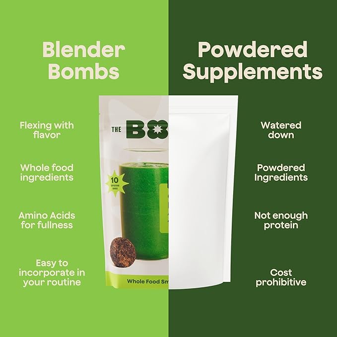 The Bomb Co. Blender Bomb The Original &amp Glow-Getter High Fiber Smoothie Supplement With Superfoods &amp Amino Acids Smoothie Mix With Hemp Flax and Chia Seeds 20 Servings
