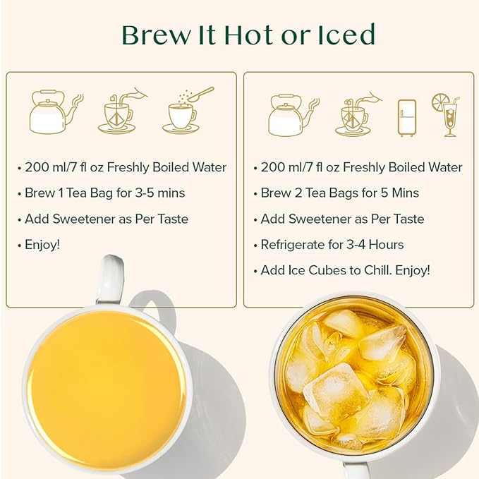 VAHDAM Organic Turmeric Ginger Herbal Tea Bags (100 Pyramid Tea Bags) Caffeine Free Non GMO | 100% Pure Herbal Blend - Savory &amp Spicy Plant-Based Teabags | Resealable Ziplock Pouch