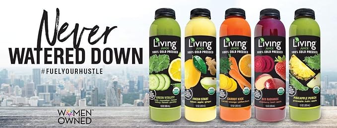 O2 Living Juice Cold Pressed Drink - Green Vitality Organic Juice Variety Pack - No Added Sugars or Water Naturally Sweetened from Fruits Rich in Nutrients &amp Vitamins - 12oz (6-Pack) + 4oz (5-Pa