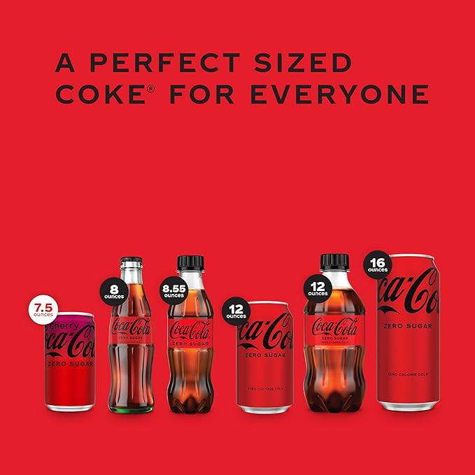 Coca-Cola Cherry Zero 7.5 Fl oz (Pack Of 6)