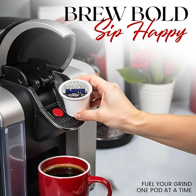 InfuSio Almond Amaretto Coffee pods Single Serve Flavored Coffee Pods for Keurig K Cups Brewers - Premium Roasted 96 count