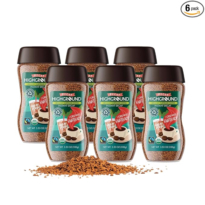 Highground Organic Decaf Instant Coffee Vegan 3.53 Ounces (Pack Of 6)